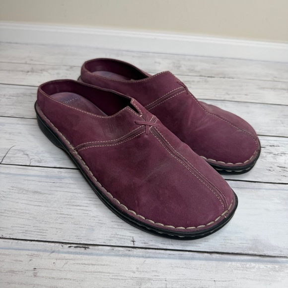 Purple maroon leather mules - Picture 1 of 4